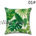 Polyester Pillow Case Cover Green Leaves Throw Car Sofa Cushion Cover   253705776003